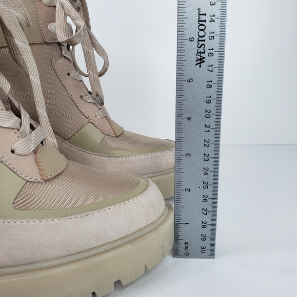 Dolce Vita Collin Dune Leather Nylon Chunky Heel Lace up Combat Boots Sz 9 - Picture 8 of 12